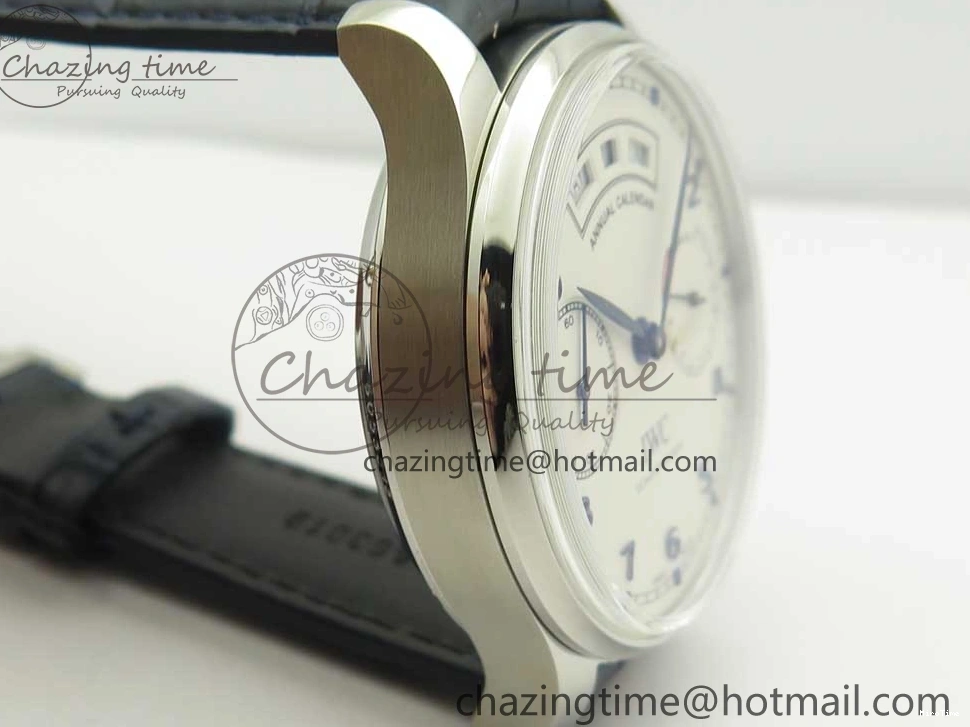 MIROTIME 0521 Affordable Portuguese Real PR Real Annual Calendar IW5035 ZF 1:1 Best Edition White Dial Blue Markers on Blue Leather Strap A 7143